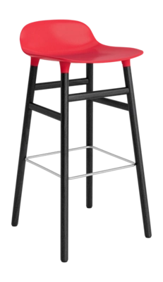 Barstoel Normann Copenhagen Form Barstool 75 cm Black Oak Bright Red