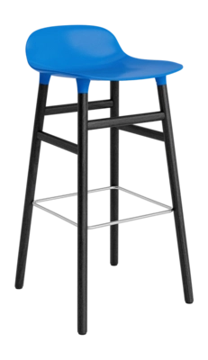 Barstoel Normann Copenhagen Form Barstool 75 cm Black Oak Bright Blue