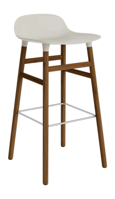 Barstoel Normann Copenhagen Form Barstool 75 cm Walnut Light Grey