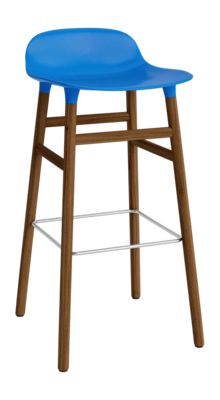 Barstoel Normann Copenhagen Form Barstool 75 cm Walnut Bright Blue