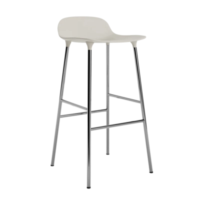 Barstoel Normann Copenhagen Form Barstool 75 cm Chrome Light Grey