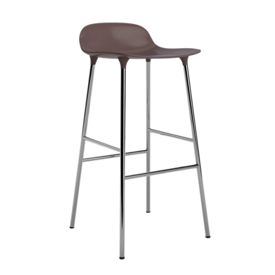 Barstoel Normann Copenhagen Form Barstool 75 cm Chrome Brown