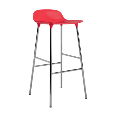 Barstoel Normann Copenhagen Form Barstool 75 cm Chrome Bright Red