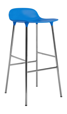 Barstoel Normann Copenhagen Form Barstool 75 cm Chrome Bright Blue