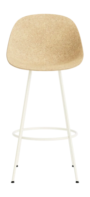 Barstoel Normann Copenhagen Mat Bar Chair 75 cm Cream Steel Hemp
