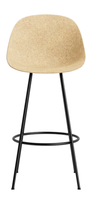 Barstoel Normann Copenhagen Mat Bar Chair 75 cm Black Steel Hemp