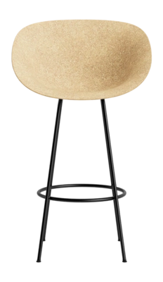 Barstoel Normann Copenhagen Mat Bar Armchair 75 cm Black Steel Hemp