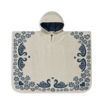 Poncho de Bain Konges Sløjd Poncho Terry Broderie Gots Cygne (3-4 Ans)