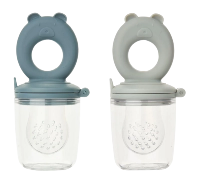Fruitspeen Liewood Miranda Bear Shape Food Feeder Whale Blue / Dove Blue (Set van 2)