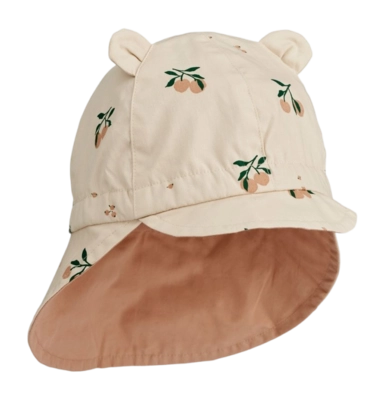 Kappe Liewood Gorm Reversible Sun Hat With Ears Peach Seashell Muschel Pale Tuscany 6/9 M
