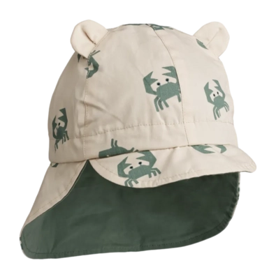 Kappe Liewood Gorm Reversible Sun Hat With Ears Carb Sandy Peppermint 6/9 M