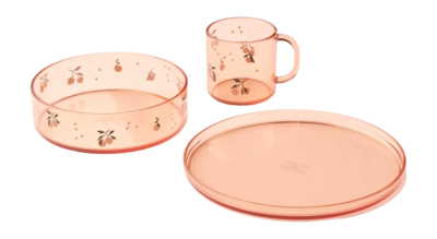 Serviesset Liewood Siva Printed Tritan Kinder Peach / Toscany Rose