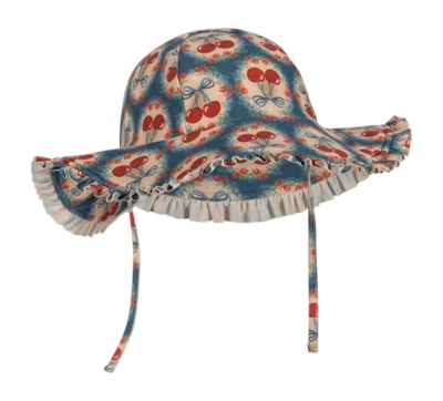 Badehut Konges Sløjd Maya Swim Hat Grs Cherry Bow Blue (2-4 Jahre)