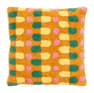Throw Pillow Villa Collection Styles Rose Green Amber Yellow 45 x 45 cm