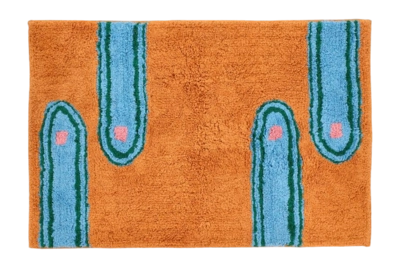 Vloerkleed Villa Collection Styles Amber Blue Green Rose 60 x 90 cm