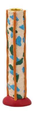 Candle Holder Villa Collection Dots Styles Blue Amber 21 cm