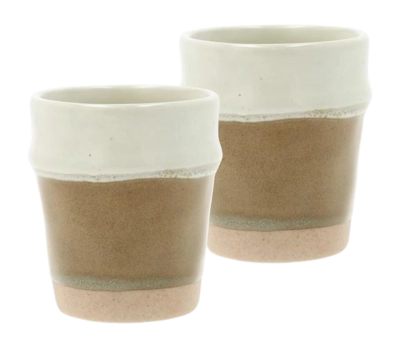 Espresso Mug Villa Collection Eternal Brown Cream 10 cl (Set of 2)
