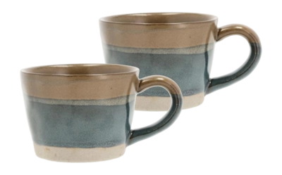 Mok Villa Collection Evig Blue Brown 0,3 L (Set van 2)