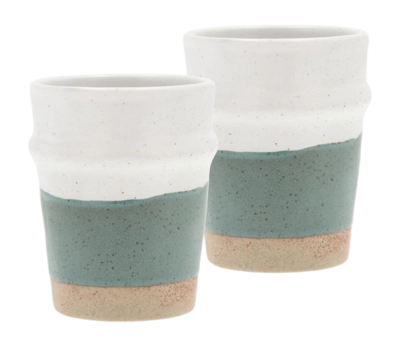 Mug Villa Collection Eternal Green White 0.35 L (Set of 2)
