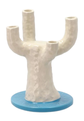 Kaarshouder Villa Collection Styles Blue White 19,5 x 25 cm