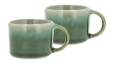 Espresso Mug Villa Collection Styles Green Blue 8 cl (Set of 2)