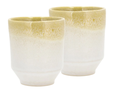 Mok Villa Collection Styles Yellow Cream 0,18 L (Set van 2)