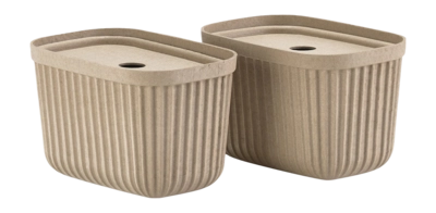 Opbergbox Zone Denmark Pulp Natural Brown 23 x 15 cm (2-delig)