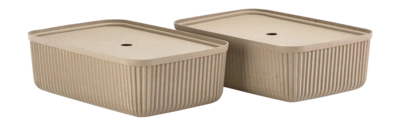 Opbergbox Zone Denmark Pulp Natural Brown 48 x 32 cm (2-delig)