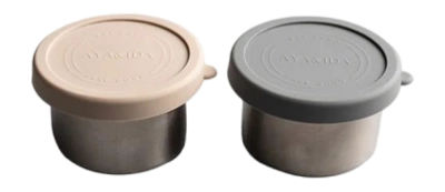 Frischhaltebox AYA&IDA Snack Container Dark Grey / Cream Beige 100 ml (2er-Set)