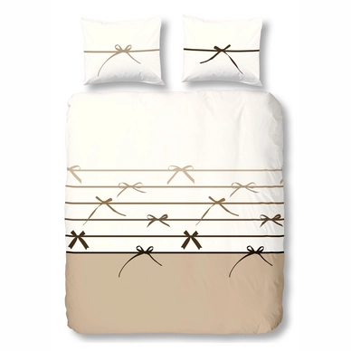 Parure de Lit Good Morning Bows Taupe Coton