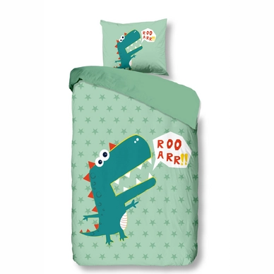 Dekbedovertrek Good Morning Kids Dino Green Katoen