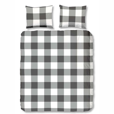 Dekbedovertrek Good Morning Blocks Antraciet Flanel