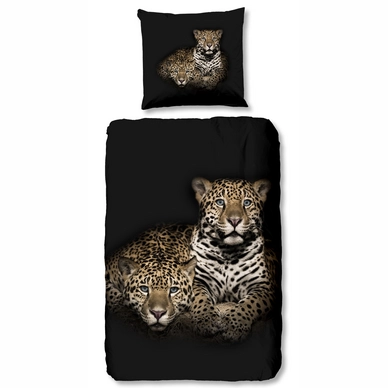 Dekbedovertrek Good Morning Leopard Black Katoen