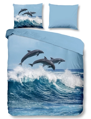 Dekbedovertrek Good Morning Dolphins Blue Katoen