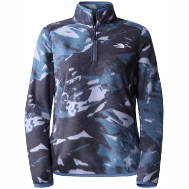 Trui The North Face Women 100 Glacier 1/4 Zip Shady Blue Snowcap Mountain Print