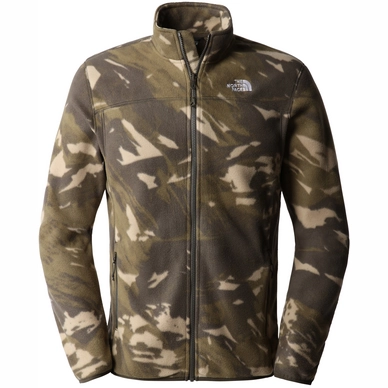 Fleecejacke The North Face Men 100 Glacier Full Zip New Taupe Green Snowcap Mountains Print