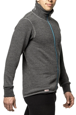 Vest Woolpower Full Zip Jacket 400 Grey Turquoise