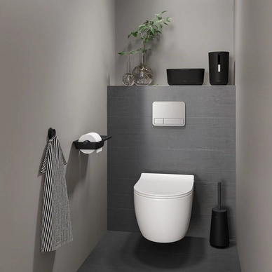 Porte-papier toilette noir mat version carrée Capannoli Nook NK107 MM