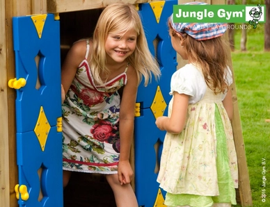 Speelset Jungle Gym Jungle Mansion + Playhouse 145 + 2-Swing X'tra Blauw