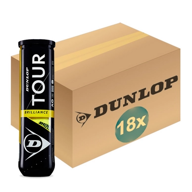 Balles de Tennis Dunlop Tour Brilliance 4-Tin (Boîte de 18x4) 2020
