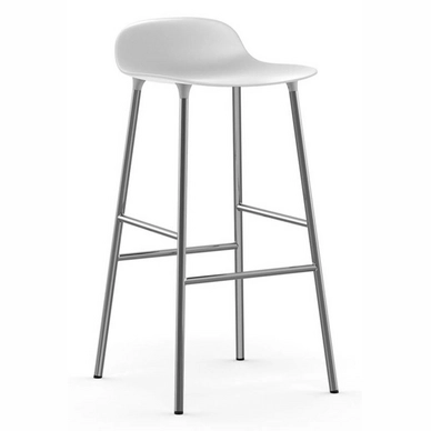 Barstoel Normann Copenhagen Form Chrome 75 cm White