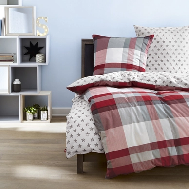 Bettwäsche s.Oliver Rot Silber Flanell