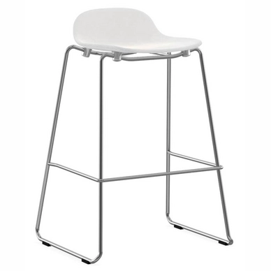 Barstoel Normann Copenhagen Form Stacking Chrome 75 cm White
