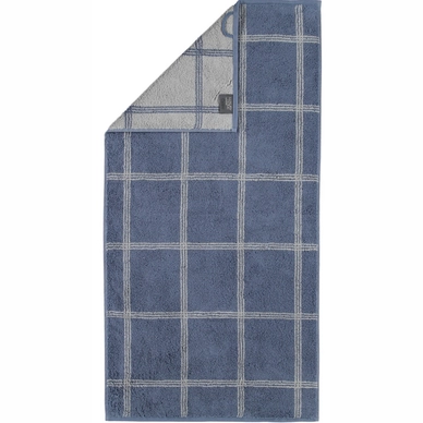 Douchelaken Cawö Luxury Home Two-Tone Grafik Karo Midnight Blue (80 x 150 cm)