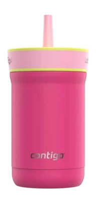Gobelet Isotherme Contigo Leighton Enfant avec Paille Fuchsia Rose 420 ml
