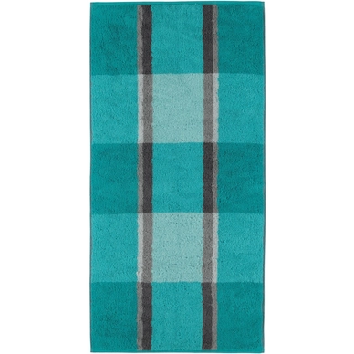 Handdoek Cawö Brilliant Karo Turquoise (set van 3)