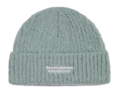 Beanie New Amsterdam Surf Association Fuzzy Logo Denim Blue