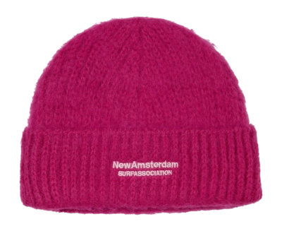 Beanie New Amsterdam Surf Association Fuzzy Logo Magenta