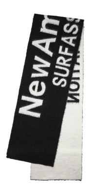 Scarf New Amsterdam Surf Association Fuzzy Name Black White