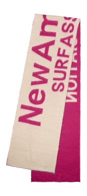 Scarf New Amsterdam Surf Association Fuzzy Name Ecru Magenta